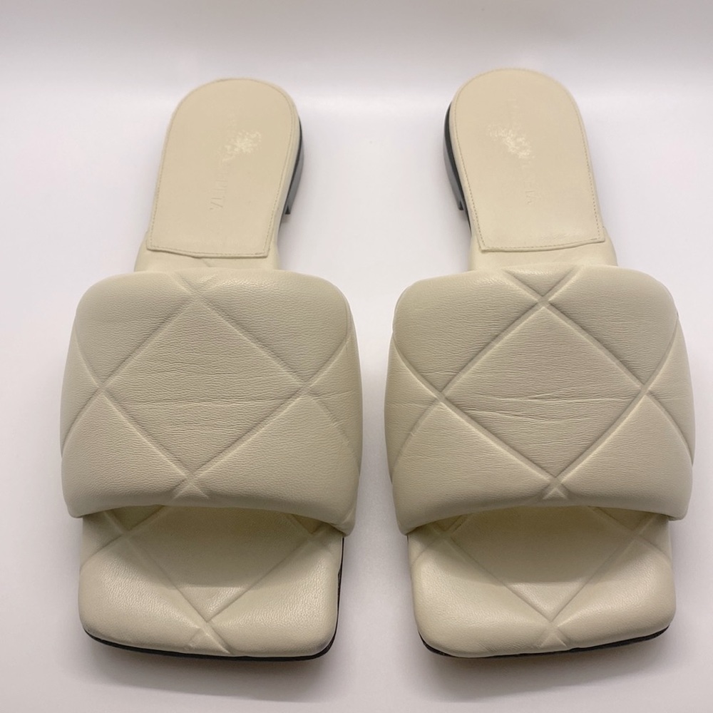 Bottega Veneta Rubber Lido Quilted Leather Slides